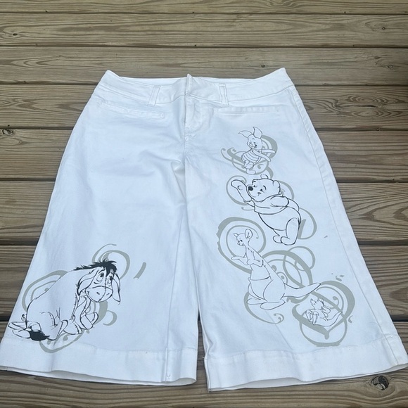 Disney Denim - 🍍 Disney Store Womens Capris Gaugo Wide Leg Pants Womens Size 14 Winnie Pooh 🍍